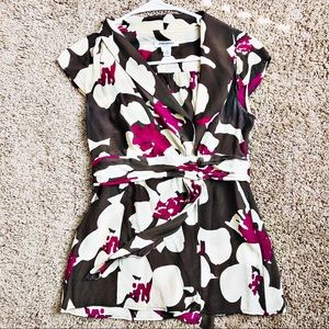 Silk Wrap Style Top with Side buttons